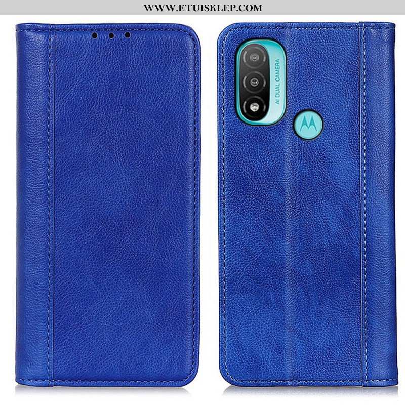 Etui Na Telefon do Moto E40 / E30 / E20 Etui Folio Elegancka Dwoina Skóry Liczi